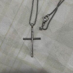 David Yurman Sterling Silver Necklace With Diamonds